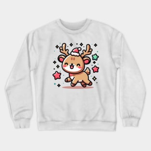 Festive Reindeer Christmas Kawaii Crewneck Sweatshirt